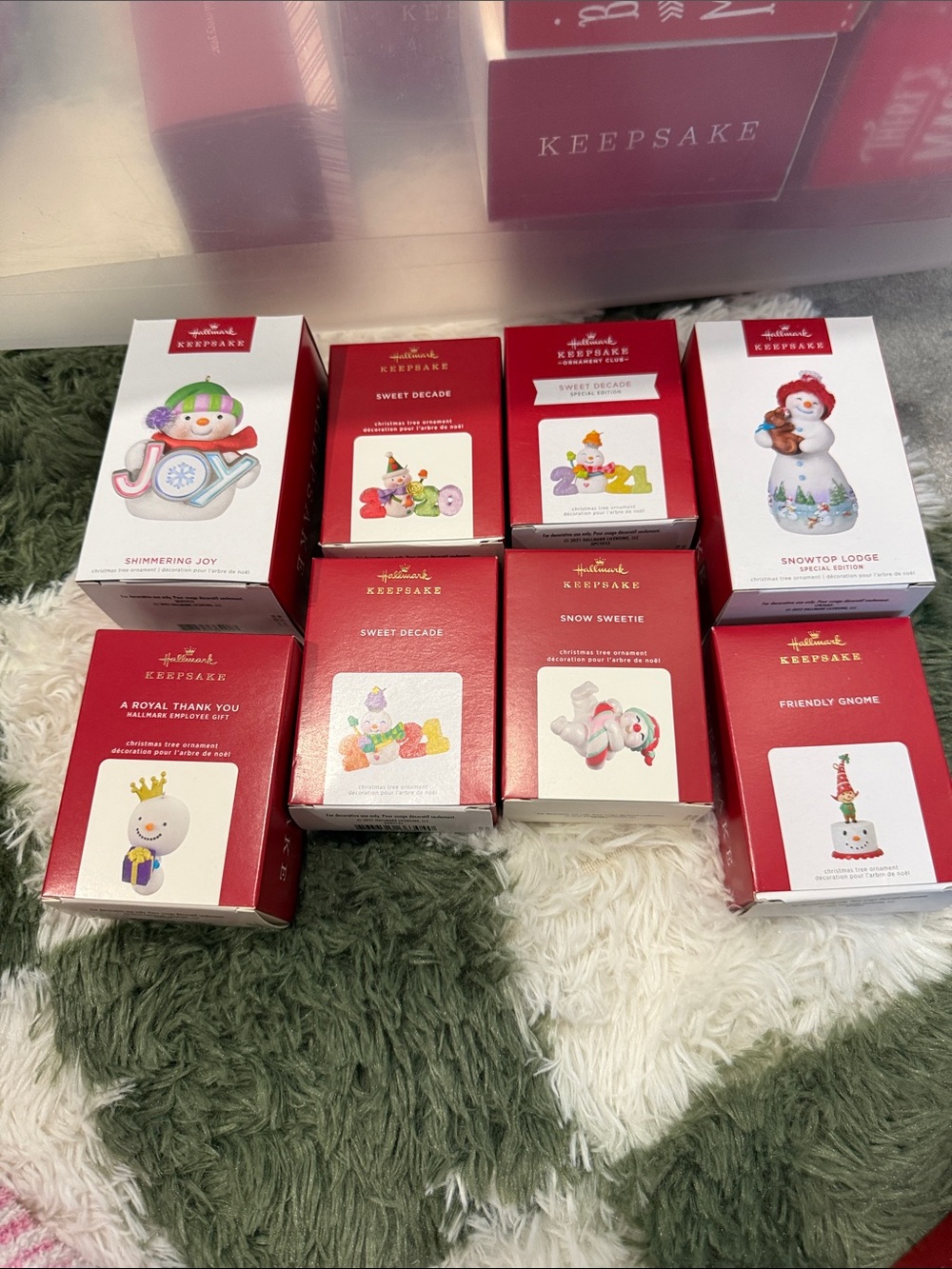Hallmark Keepsake Ornaments - Red, White, Green, Purple Accents